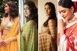 Read more about the article How Mrunal Thakur spun a beautiful style story for Sita Ramam promotions