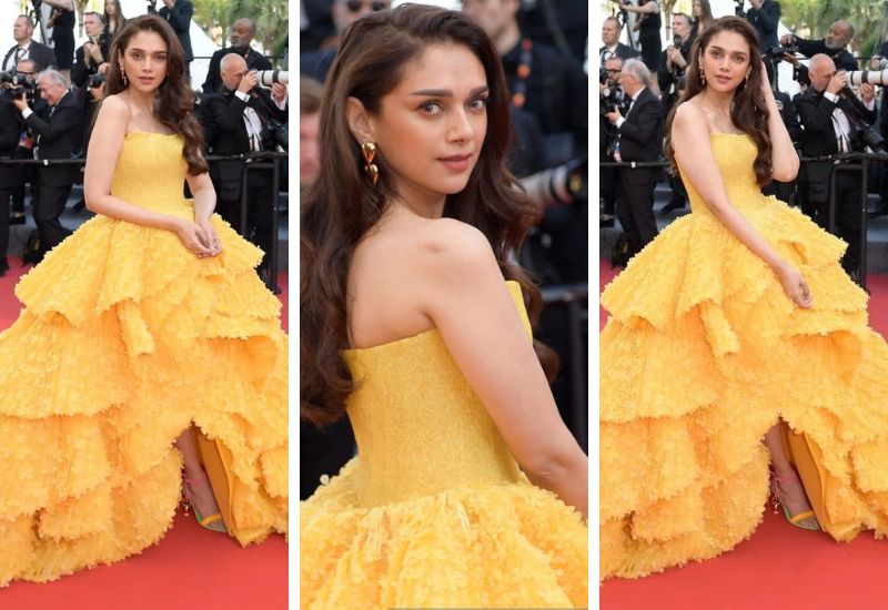 Aditi Rao Hydari in Michael Cinco at Cannes 2023 (Photo credits: Instagram)